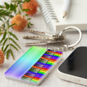Porte-clés Clavier de piano d'arc-en-ciel (Devant droit)