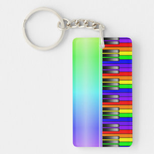Porte-clés Clavier de piano d'arc-en-ciel