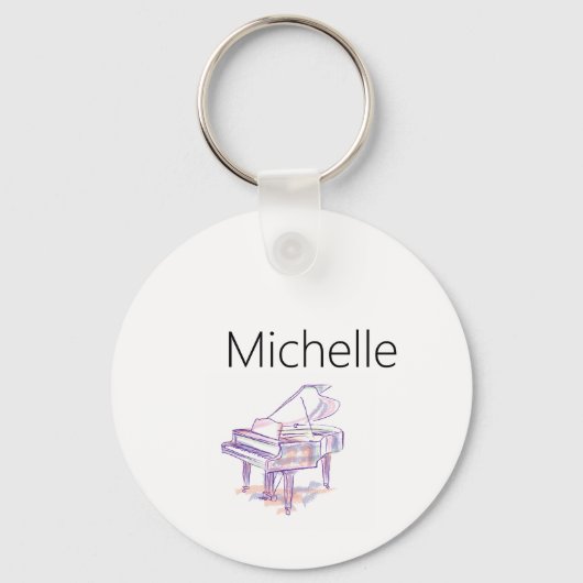 Porte-clés Clavier de Piano et Notes de Musique (Recto)