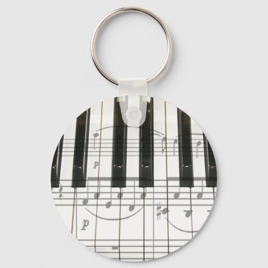 Porte-clés Clavier de piano et notes musicales (Recto)