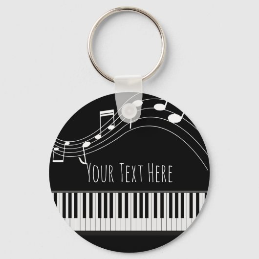 Porte-clés Clavier de piano et notes musicales (Recto)
