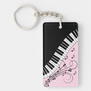 Porte-clés Clavier de piano noir et blanc Design de musique r