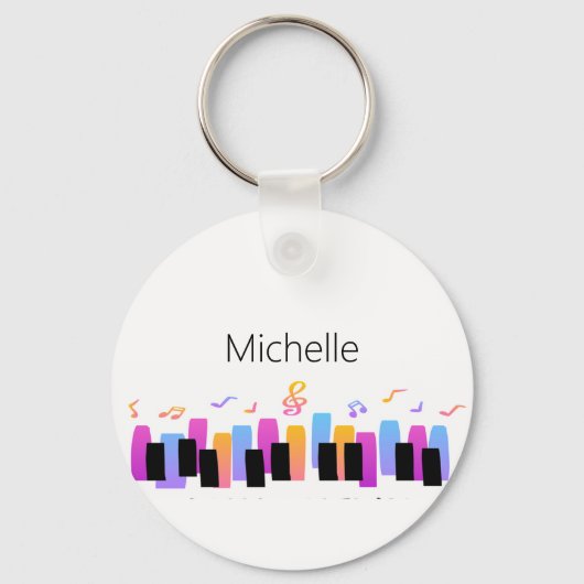 Porte-clés Clavier de Piano & Notes de Musique (Recto)