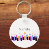 Porte-clés Clavier de Piano & Notes de Musique (Recto)