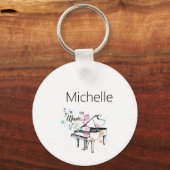 Porte-clés Clavier de Piano & Notes de Musique (Recto)