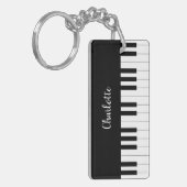 Porte-clés Clavier de piano, porte - clé noir et blanc de (Devant gauche)