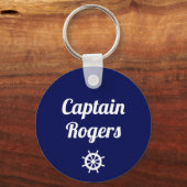 Porte-clés Clavier de roue du navire personnalisé du capitain (Verso)