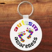 Porte-clés Clavier d'empreintes de sensibilisation sur l'auti (Recto)