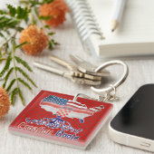 Porte-clés Clavier des racines croates américaines (Devant Droit)