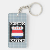 Porte-clés Clavier du bouclier américain de Chicago (Dos)