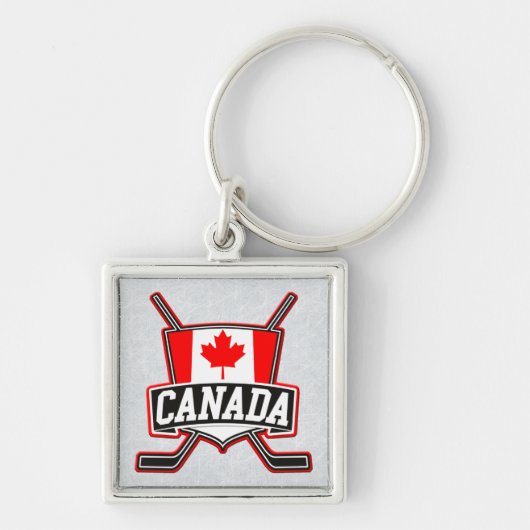 Porte-clés Clavier du drapeau canadien de hockey (Devant)