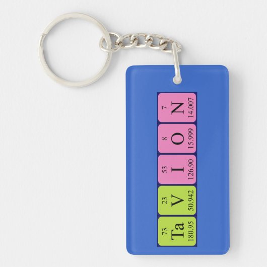 Porte-clés Clavier du nom de la table périodique Tavion (Devant)