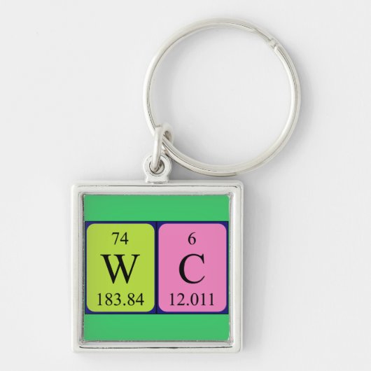 Porte-clés Clavier du tableau périodique WC (Devant)