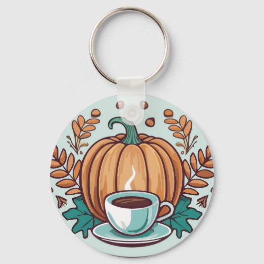 Porte-clés Clavier en latte épicé citrouille (Recto)