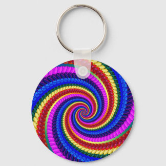 Porte-clés Clavier - Motif fractal arc-en-ciel