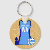 Porte-clés Clavier Netball personnalisé unique (Recto)