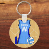 Porte-clés Clavier Netball personnalisé unique (Verso)