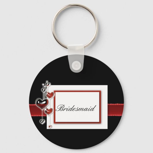 Porte-clés Clavier noir et rouge Bridesmaid (Recto)