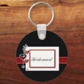 Porte-clés Clavier noir et rouge Bridesmaid (Recto)