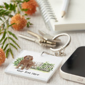 Porte-clés Clavier Persoanlisé Labradoodle (Devant Droit)