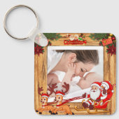 Porte-clés Clavier personnalisable en bois mignon Santa Claus (Recto)