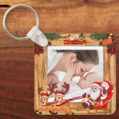 Porte-clés Clavier personnalisable en bois mignon Santa Claus (Recto)