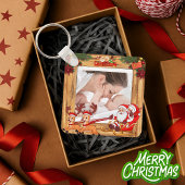 Porte-clés Clavier personnalisable en bois mignon Santa Claus