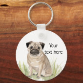 Porte-clés Clavier personnalisé carlin (Recto)