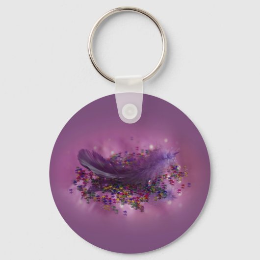 Porte-clés Clavier - Plumes violettes Fairys (Recto)