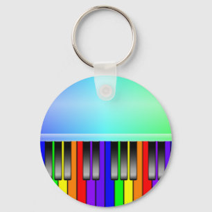 Porte-clés Clavier pour piano arc-en-ciel