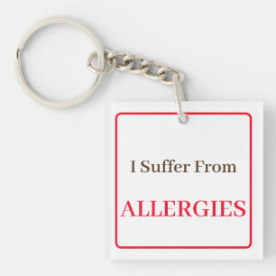 Porte-clés Clavier recto verso - Je souffre d'allergies