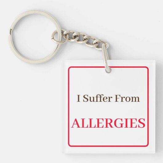 Porte-clés Clavier recto verso - Je souffre d'allergies (Devant)