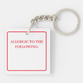 Porte-clés Clavier recto verso - Je souffre d'allergies (Dos)
