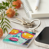 Porte-clés Clavier recto verso - Lipstick Urban Street Art (Devant Droit)