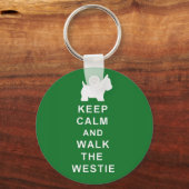 Porte-clés Clavier vert Westie anniversaire Noël présent (Recto)
