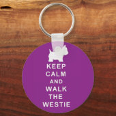 Porte-clés Clavier violet Westie anniversaire Noël présent (Recto)