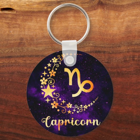 Porte-clés Clavier Zodiaque Capricorne d'or (Verso)