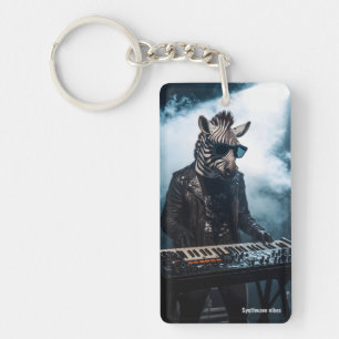 Porte-clés Clavieriste Zèbre Cool Synth Rock Stage Keycha