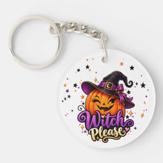 Porte-clés Clé Acrylique Citrouille Mignonne Halloween Sorciè