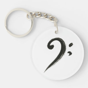Porte-clés Clé basse minimaliste - Symbole de musique pinceau