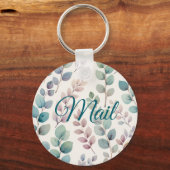 Porte-clés Clé de messagerie Feuille Pastel Eucalyptus souple (Recto)