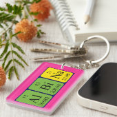 Porte-clés Clé de nom de table périodique Albina (Devant droit)