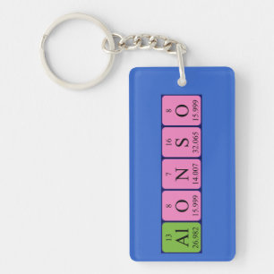 Porte-clés Clé de nom de table périodique Alonso