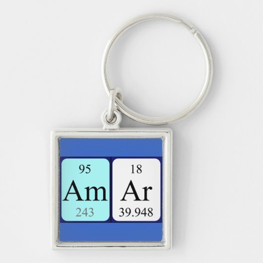 Porte-clés Clé de nom de table périodique Amar (Devant)