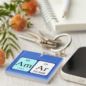 Porte-clés Clé de nom de table périodique Amar (Devant Droit)