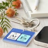 Porte-clés Clé de nom de table périodique Ares (Devant Droit)