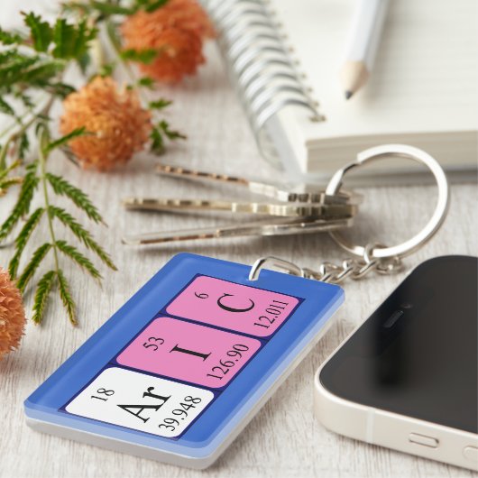 Porte-clés Clé de nom de table périodique Aric (Devant droit)