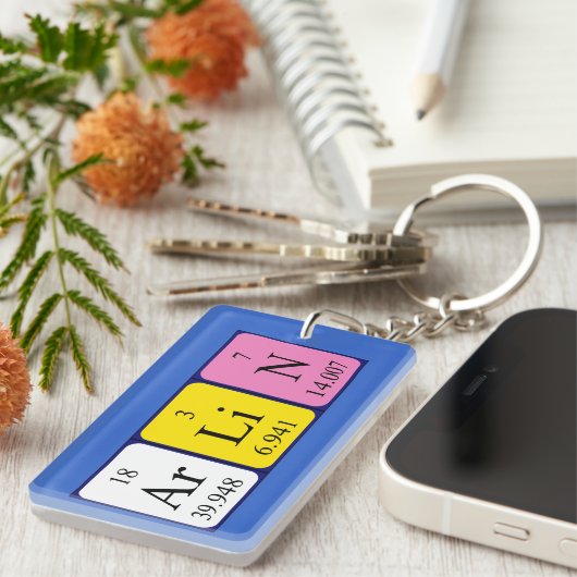 Porte-clés Clé de nom de table périodique Arlin (Devant droit)
