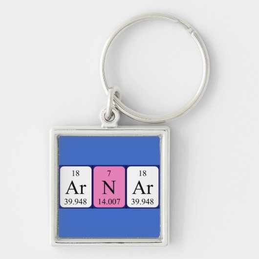 Porte-clés Clé de nom de table périodique Arnar (Devant)