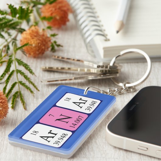 Porte-clés Clé de nom de table périodique Arnar (Devant droit)